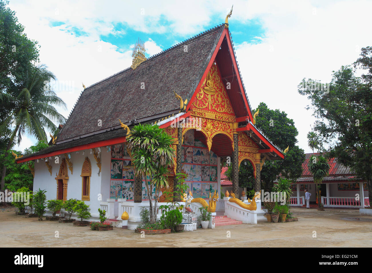 Que Wat Louang (1818), el templo budista, en Luang Prabang, Laos Foto de stock