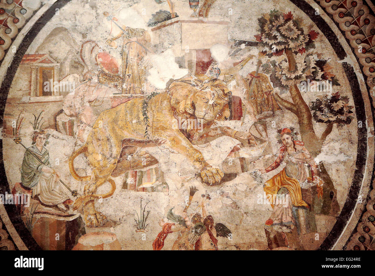 Mosaico, Museo Arqueológico Nacional, Nápoles, Campania, Italia Foto de stock