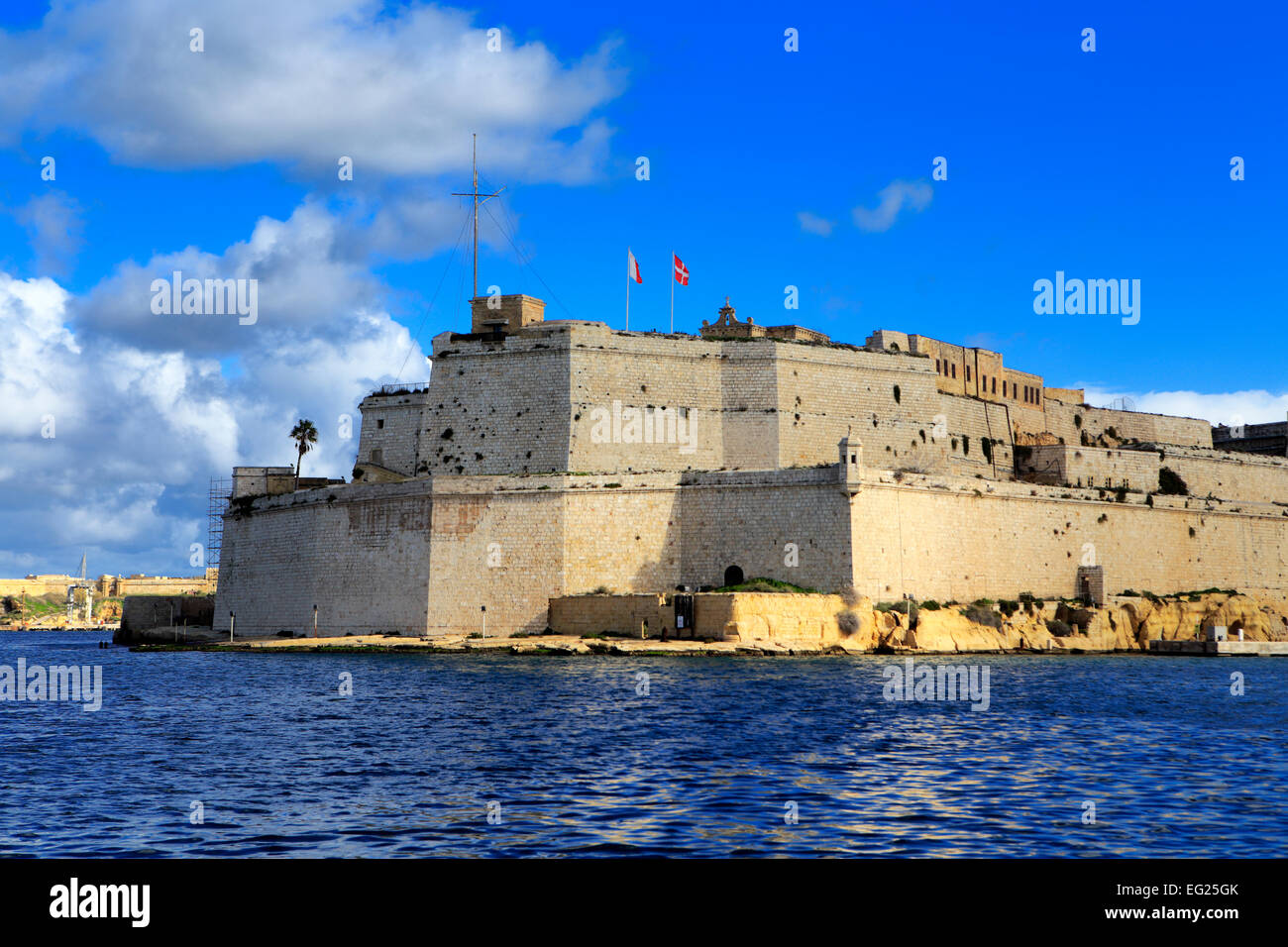 El fuerte San Angelo Birgu (Vittoriosa), Malta Foto de stock