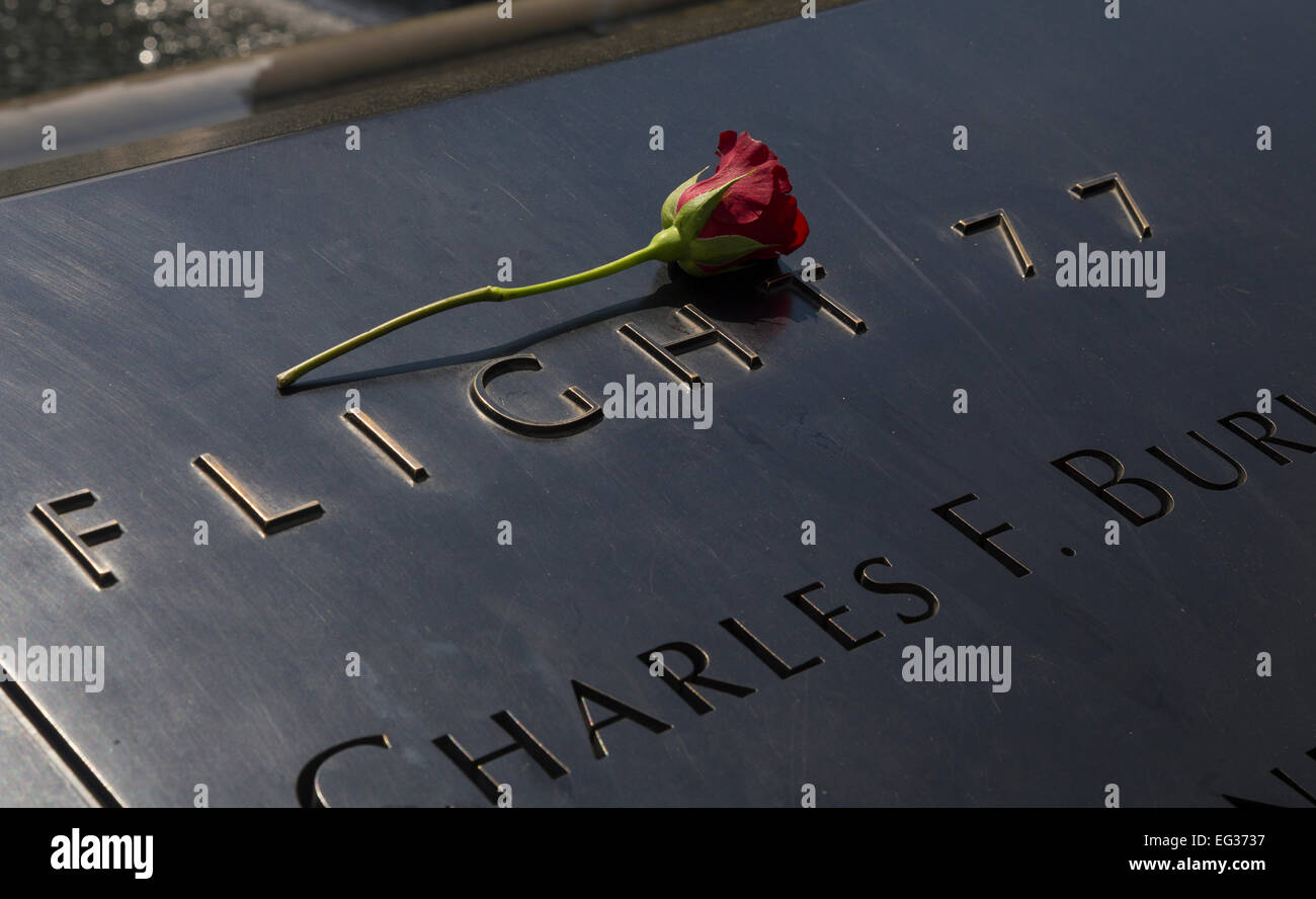 National Memorial del 11 de septiembre al World Trade Center Ground Zero, Nueva York Foto de stock
