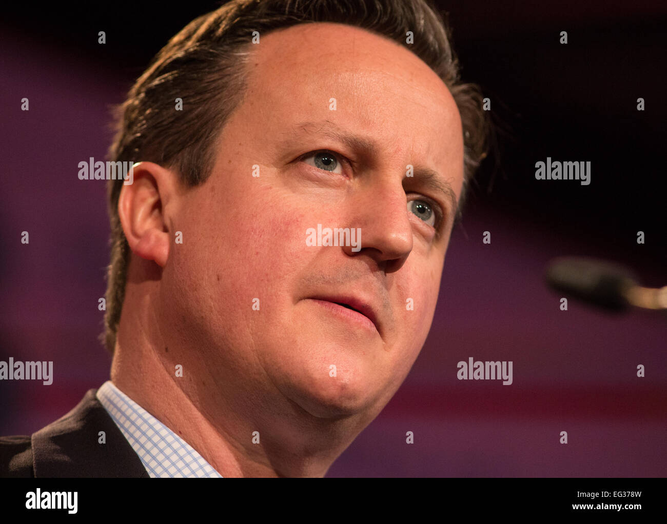 David Cameron aborda la conferencia de Cámaras de Comercio Británicas en Londres Foto de stock