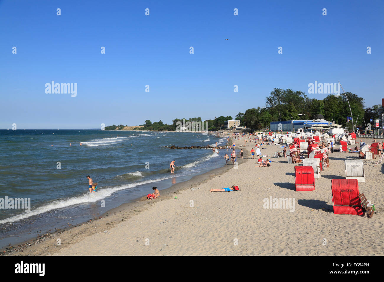 Niendorf playa, costa del Mar Báltico, Schleswig-Holstein, Alemania, Europa Foto de stock