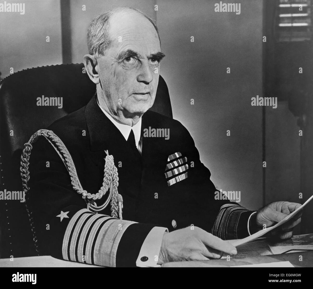 El almirante William Leahy, jefe de Gabinete del Presidente Franklin  Roosevelt durante la Segunda Guerra Mundial. 1942-45. (BSLOC 2014 8 124  Fotografía de stock - Alamy