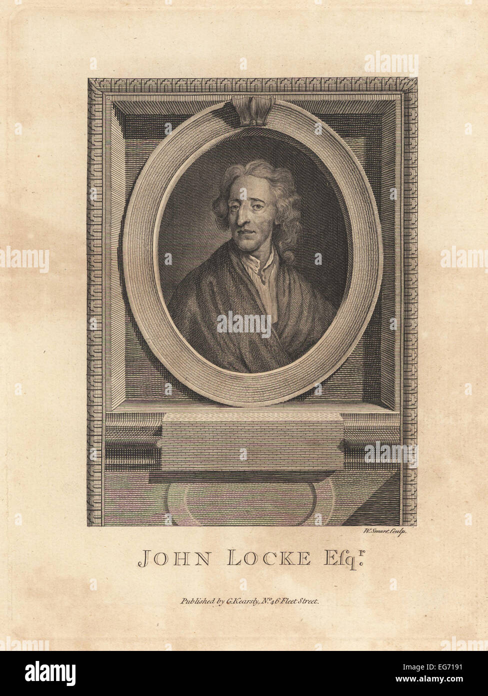 Retrato de John Locke, filósofo y médico, 1632-1704. Foto de stock
