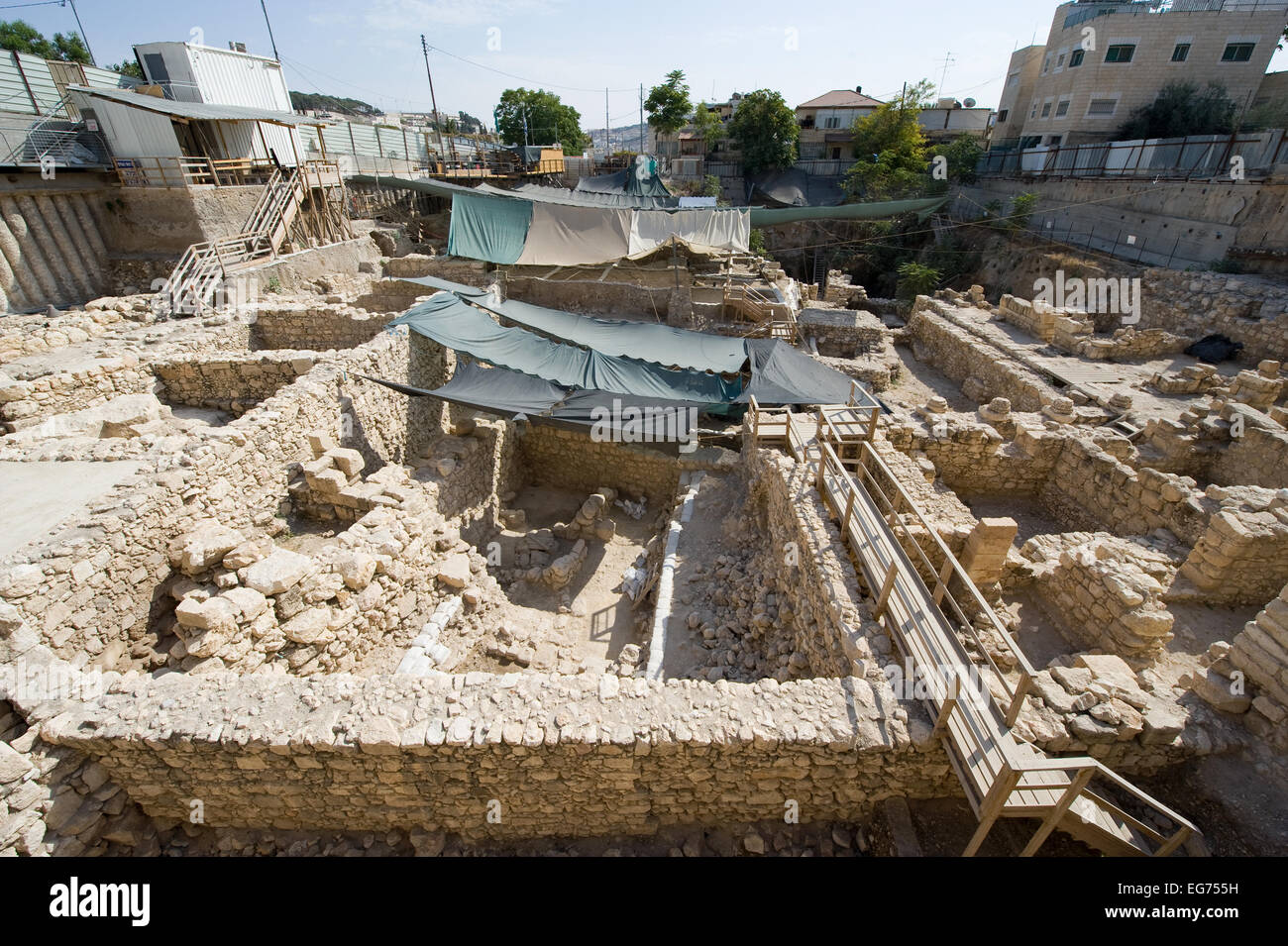 La Givati excavaciones en la "ciudad de David" en Jerusalén Foto de stock