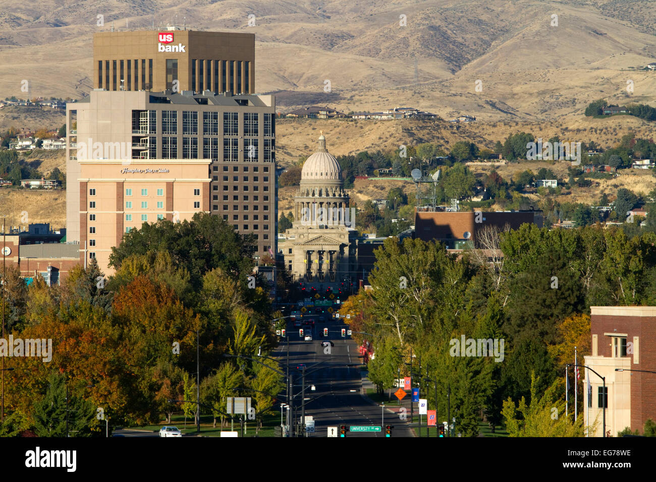 Paisaje urbano de la ciudad capital, Boise, Idaho, USA. Foto de stock