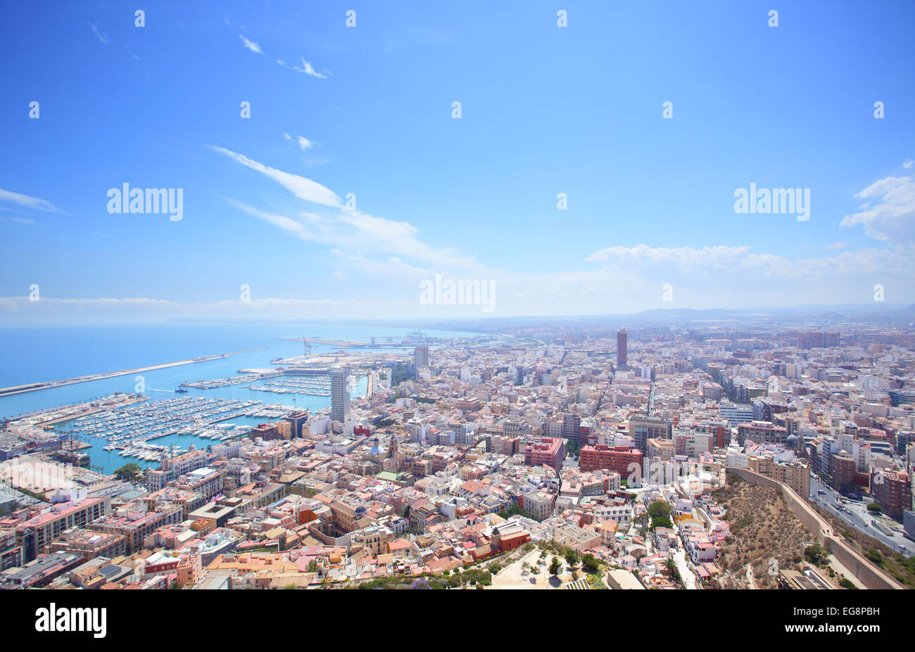 Vista panorámica de Alicante, España Foto de stock