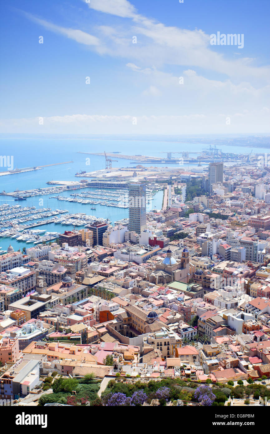 Vista panorámica de Alicante, España Foto de stock