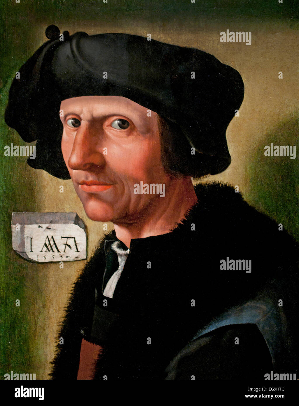 Autorretrato 1533 Jacob Cornelisz van Oostsanen 1472 - 1533 Holanda Holandesa Foto de stock