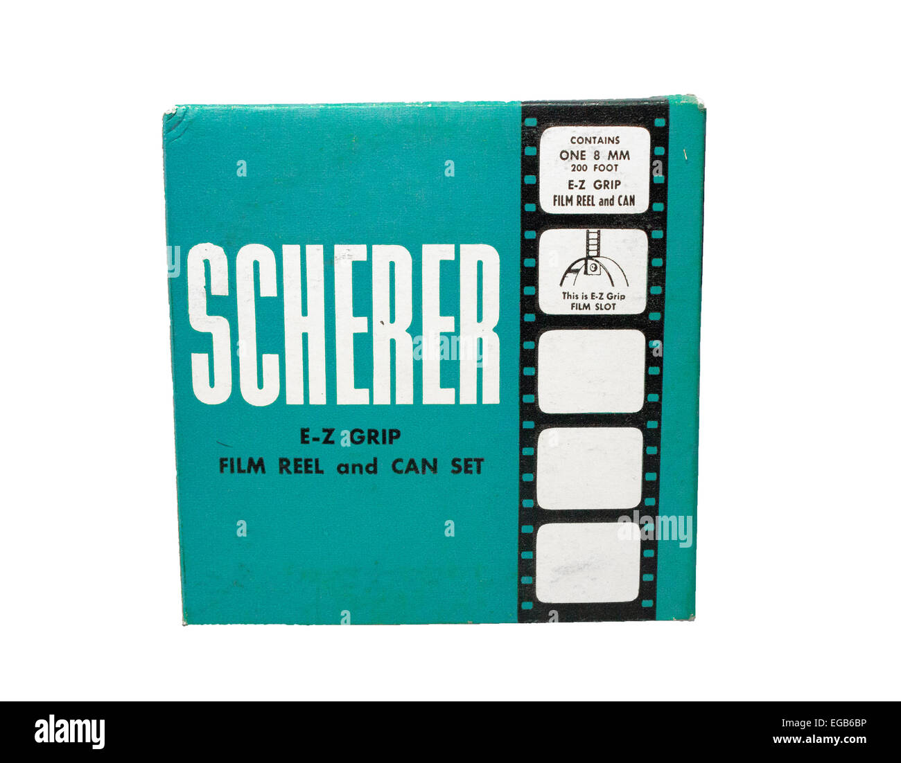 Scherer E-Z Grip caja para bobina de película y puede establecer para uso con película de 8 mm Foto de stock