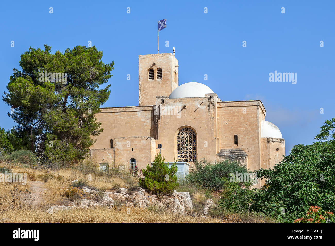 Vista de la Iglesia de San Andrés en Jerusalén, Israel. Foto de stock
