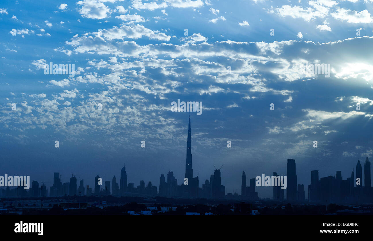 horizonte de Dubai Foto de stock