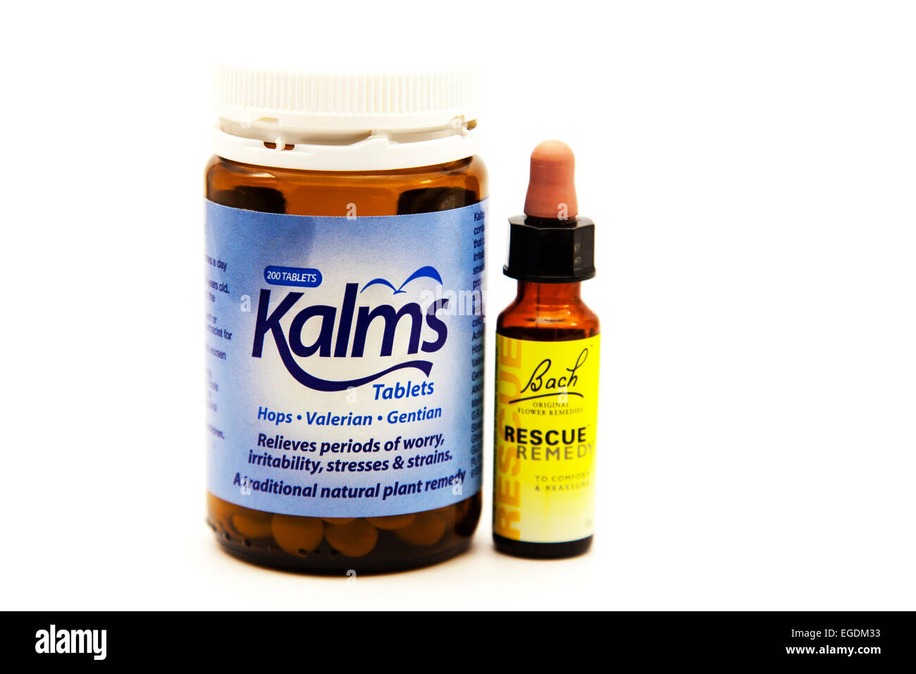Tabletas de estrés kalms Remedio Rescate alivia el estrés preocupe destaca  los nervios tensión nerviosa irritabilidad extracto vegetal Fotografía de  stock - Alamy