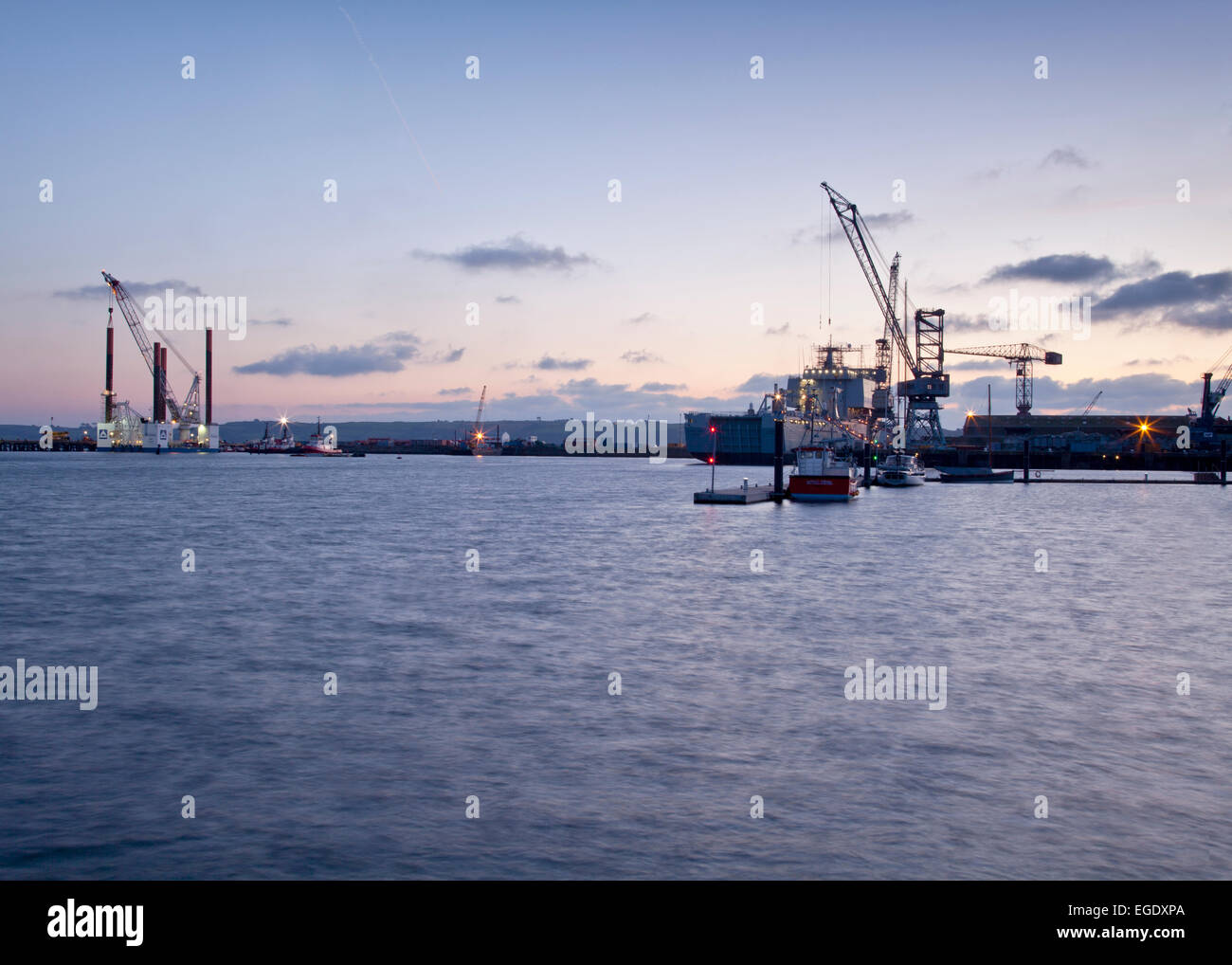 Falmouth docks sunset Foto de stock