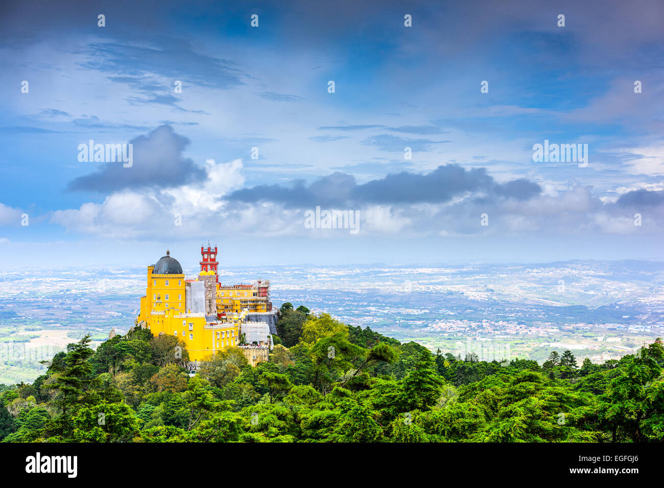 Sintra, Portugal, en el Palacio Nacional de la pena. Foto de stock