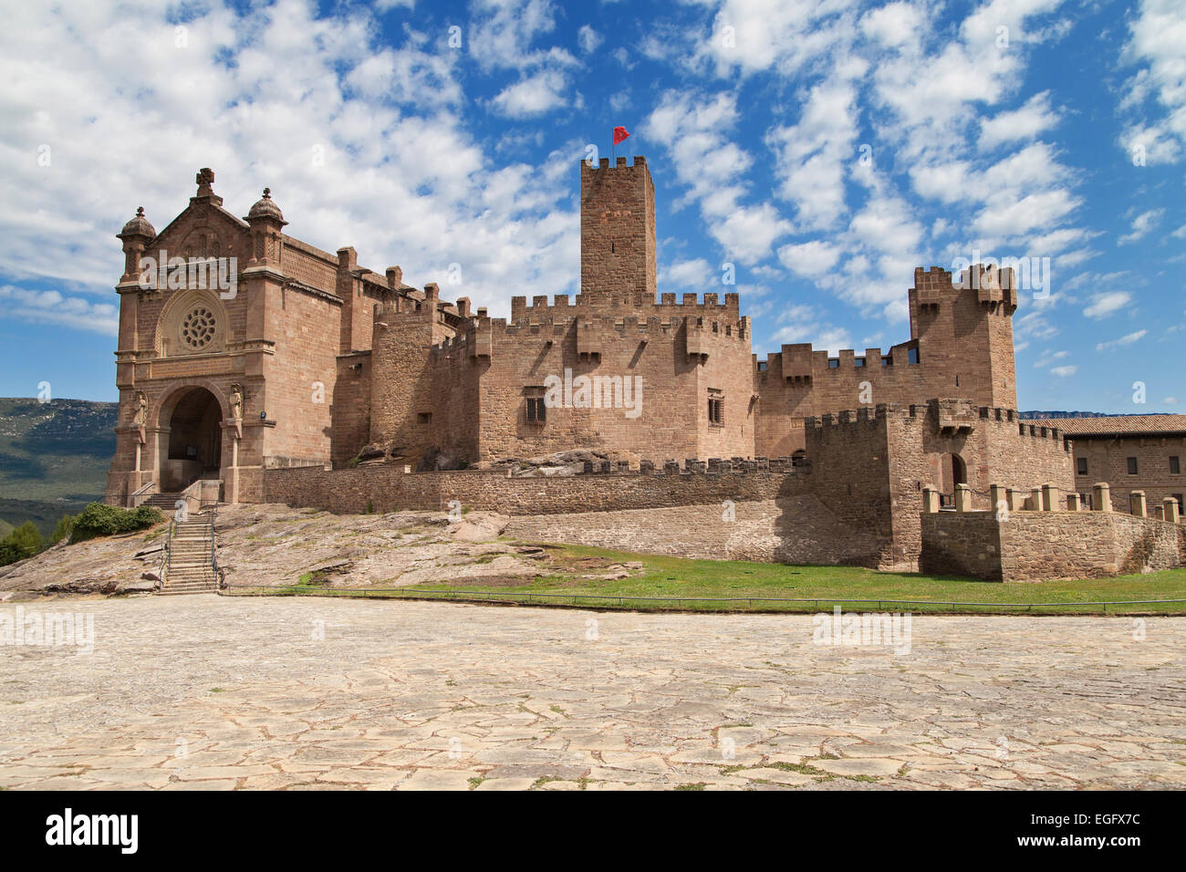 El Castillo de Javier en Navarra, España. Foto de stock