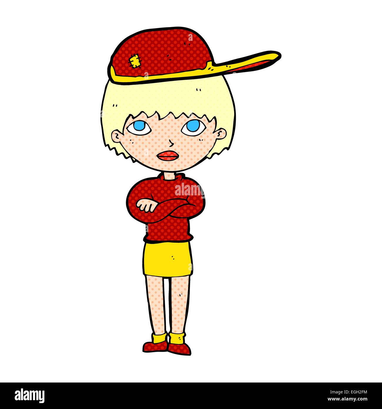 Cartoon mujer con gorra Imagen Vector de stock Alamy