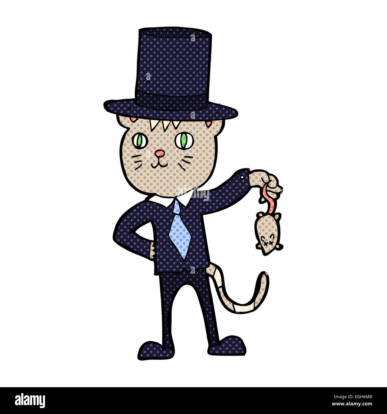 Cartoon ricos gato colgando de un ratón muerto Imagen Vector de stock -  Alamy