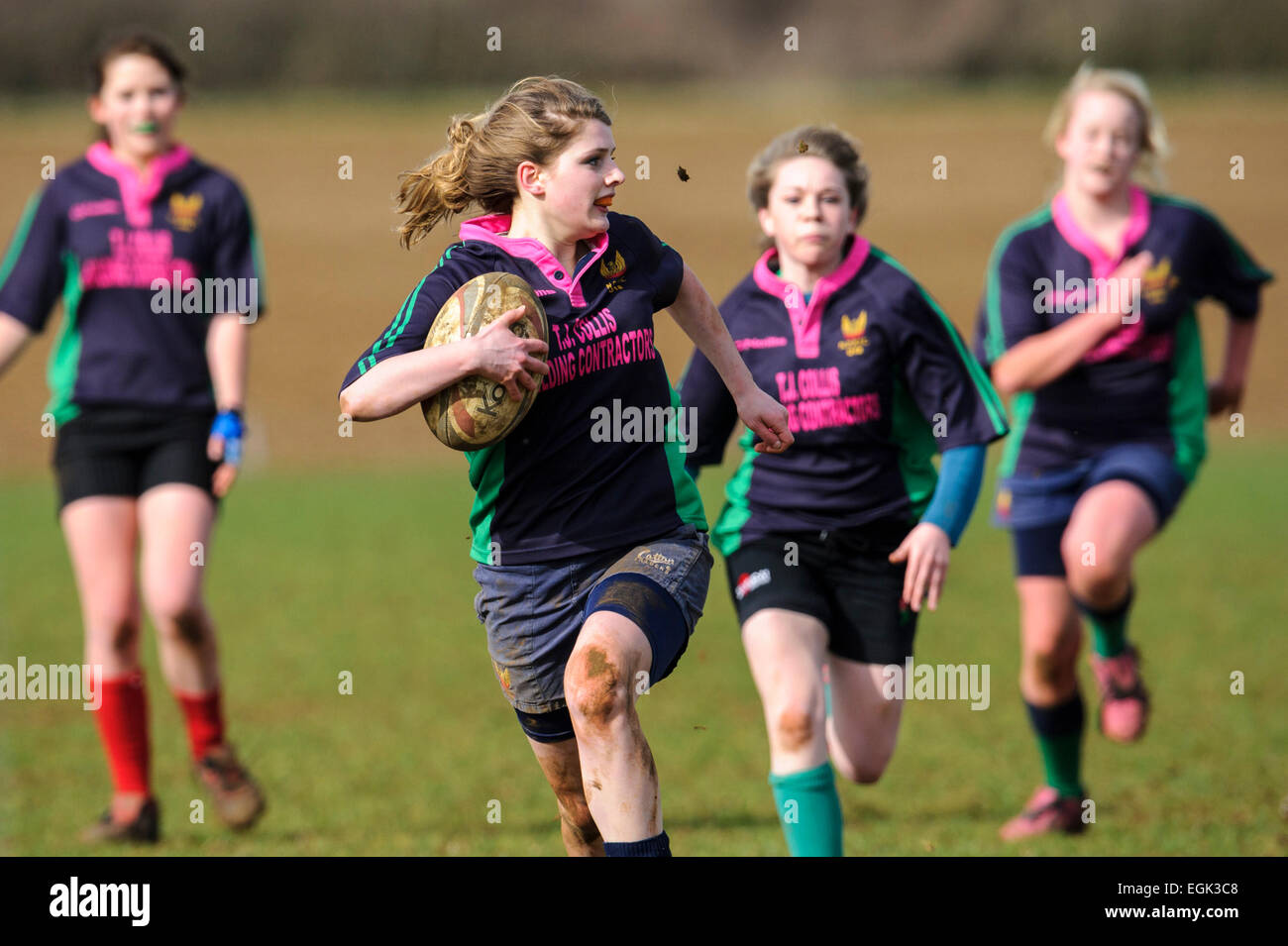 North Dorset Rugby Football Club Bajo 18 Girks Versus Dorset County U18 Girls Reproductor Ndrfc En Accion Fotografia De Stock Alamy