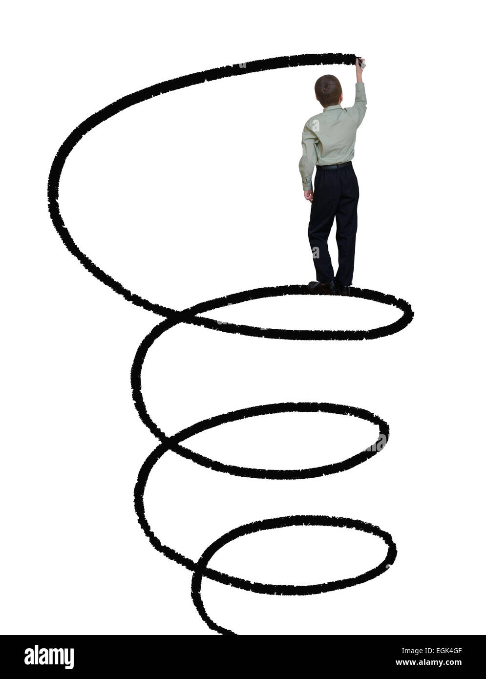 El empresario se dibuja una línea en espiral Fotografía de stock - Alamy