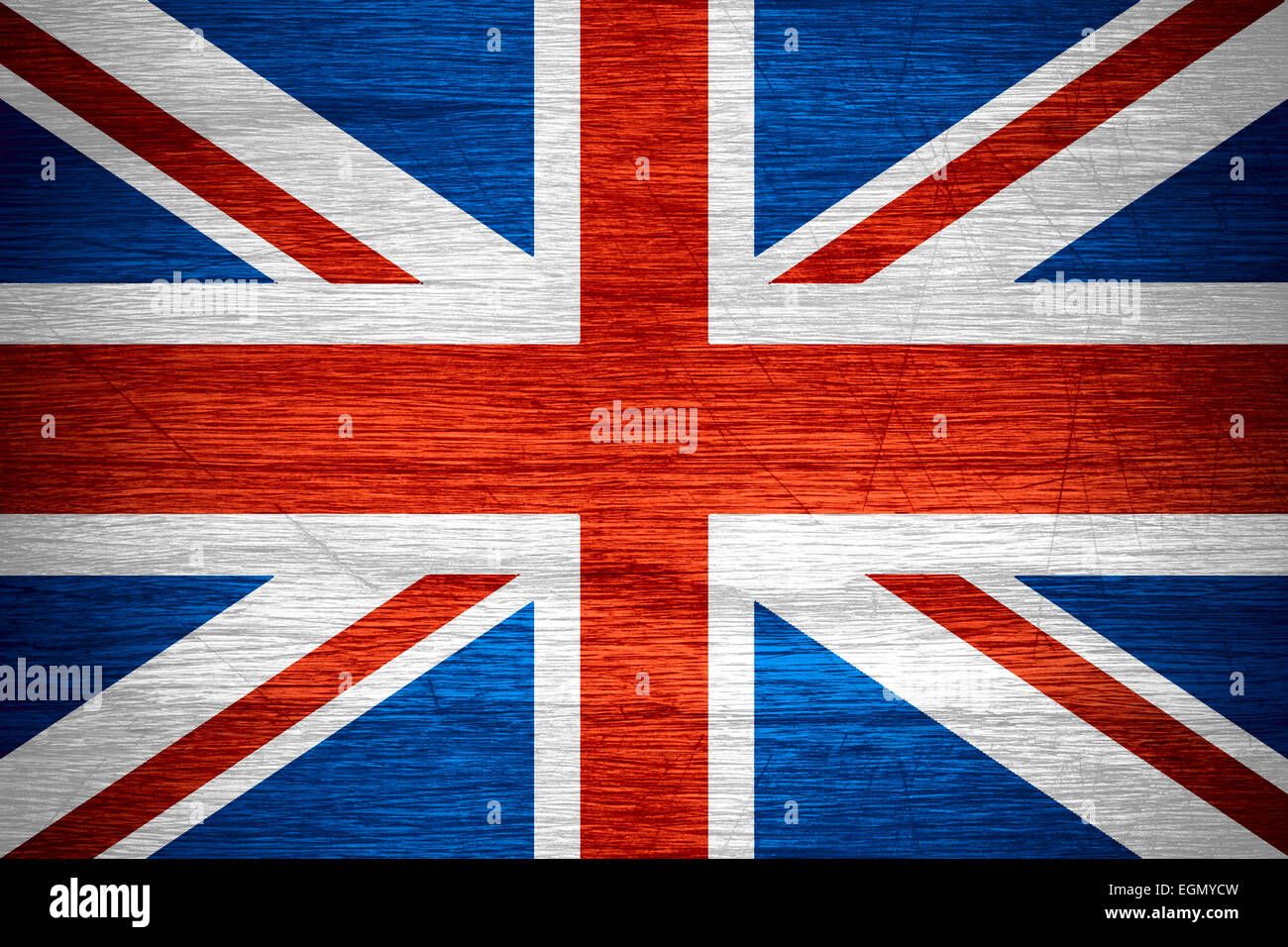 Reino Unido, Gran Bretaña bandera británica o banner en la textura de madera Foto de stock