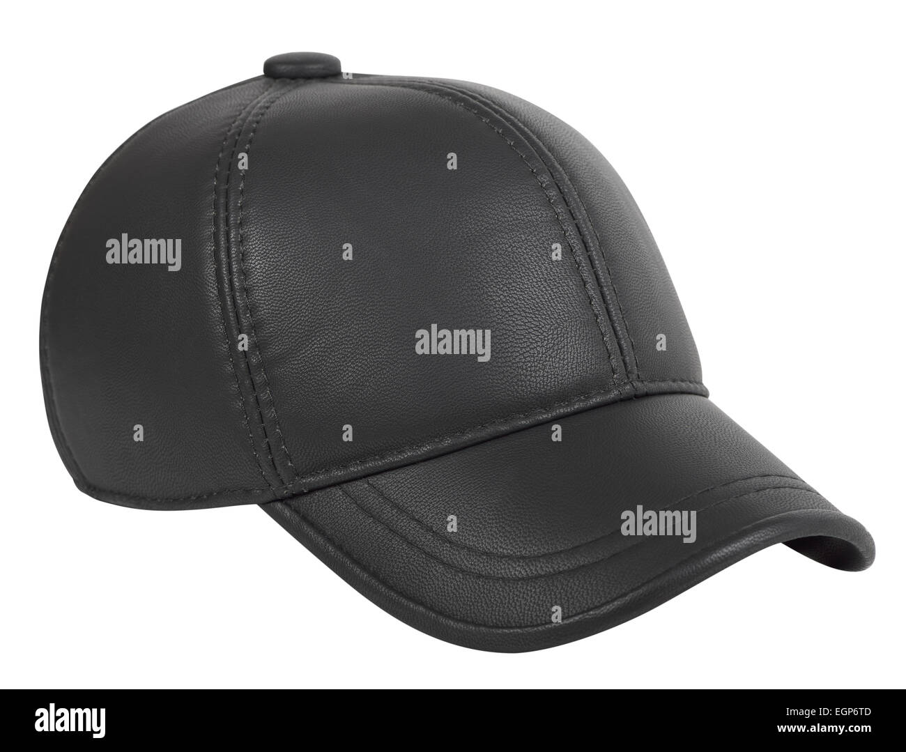 Gorra de béisbol polipiel sobre un fondo blanco. Foto de stock