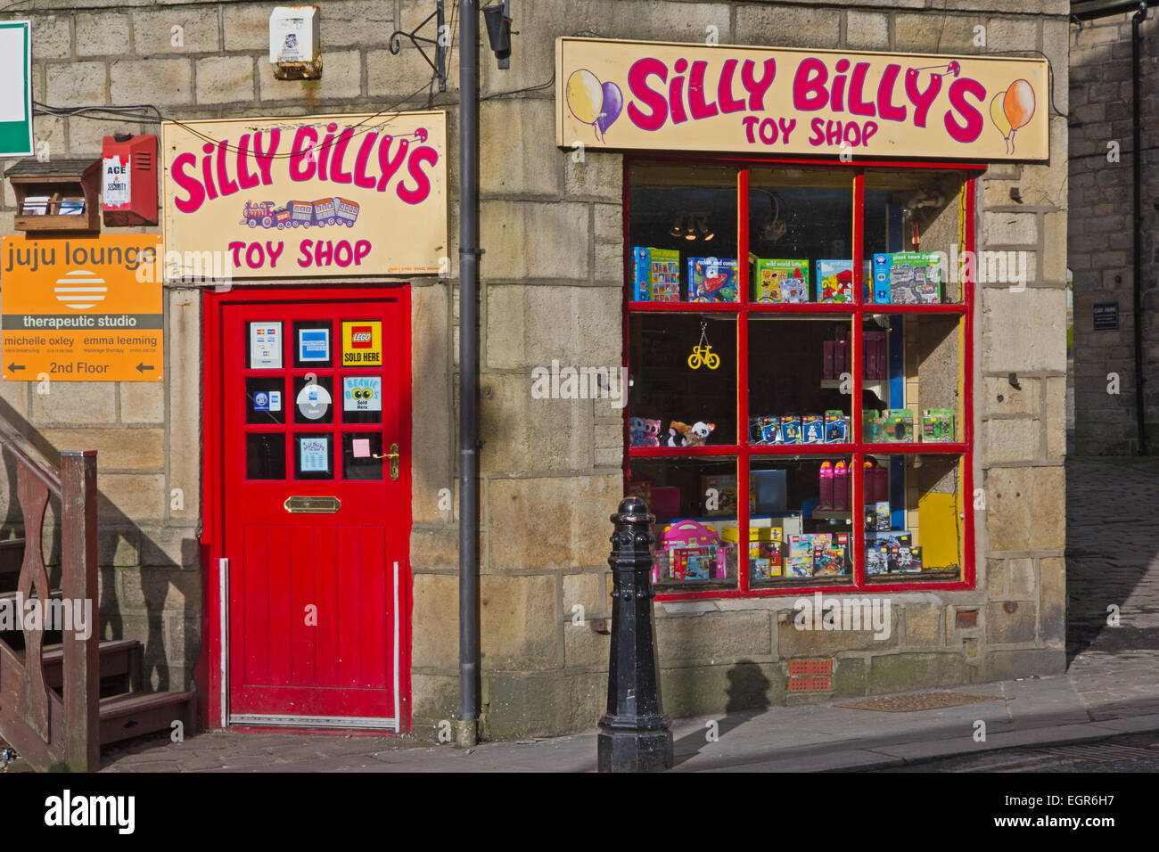 Silly Billy's toy shop, Hebden Bridge, West Yorkshire Foto de stock
