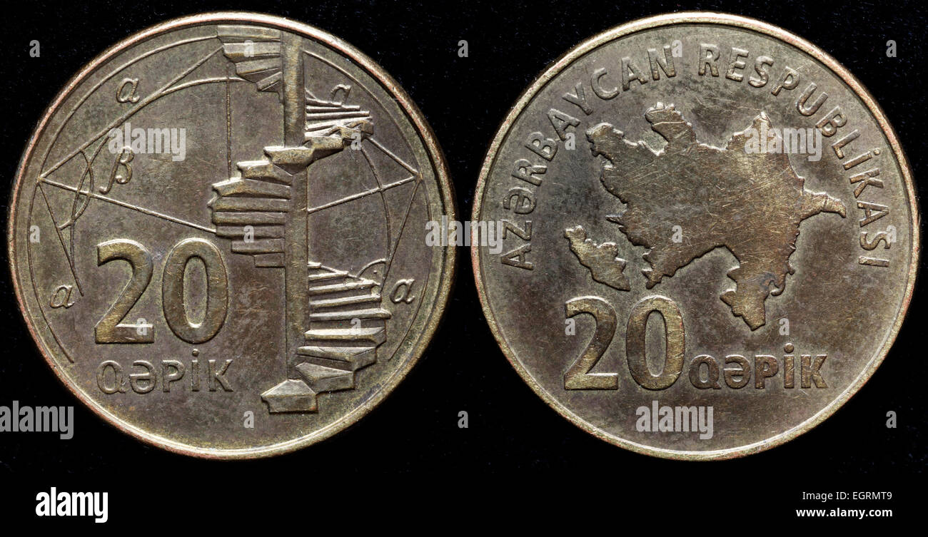 20 qapik coin, Azerbaiyán Foto de stock