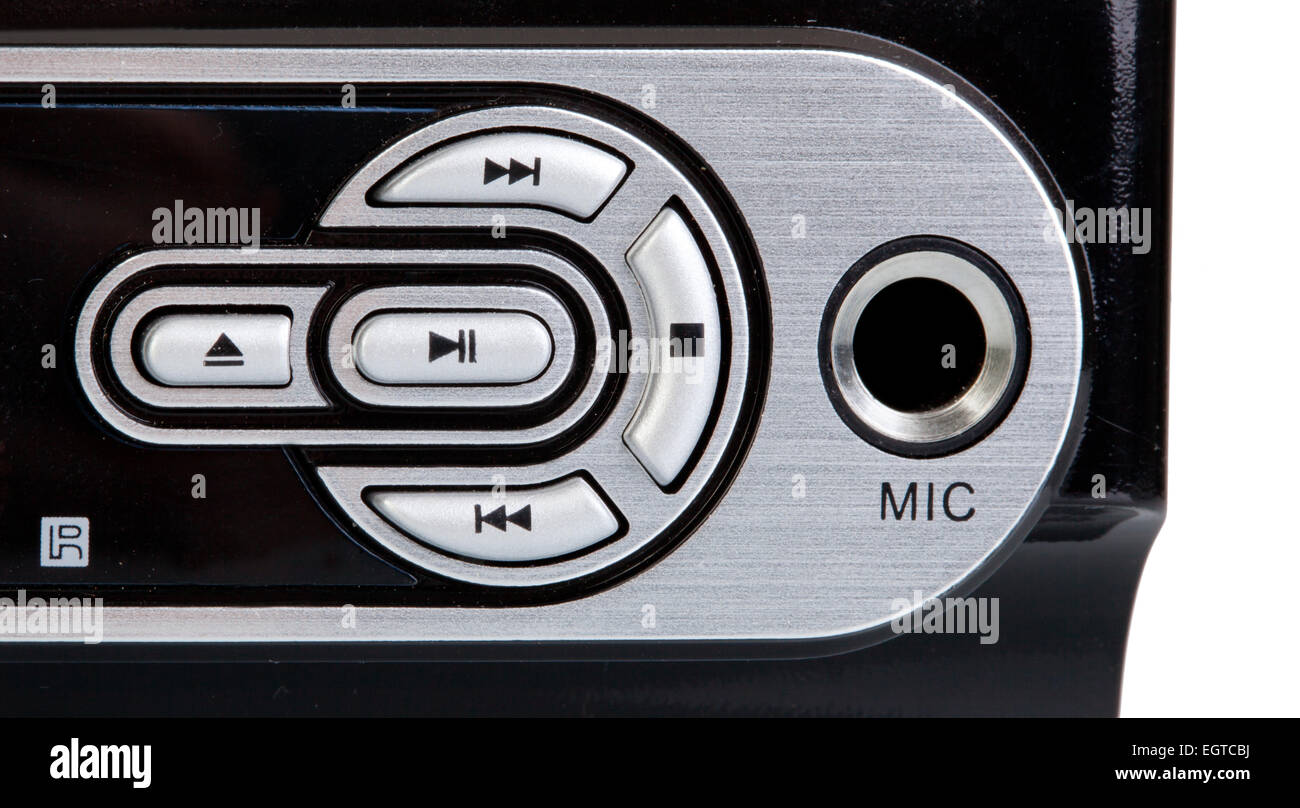 Detalles de los botones de control del reproductor de dvd en blanco  Fotografía de stock - Alamy
