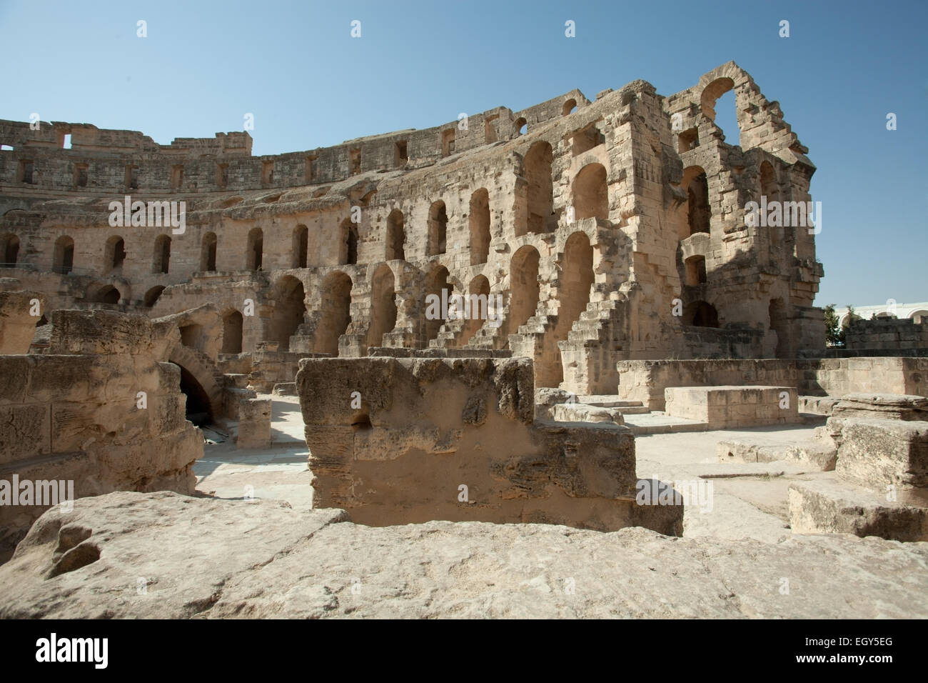 El Jem, Coliseo romano en Túnez Foto de stock