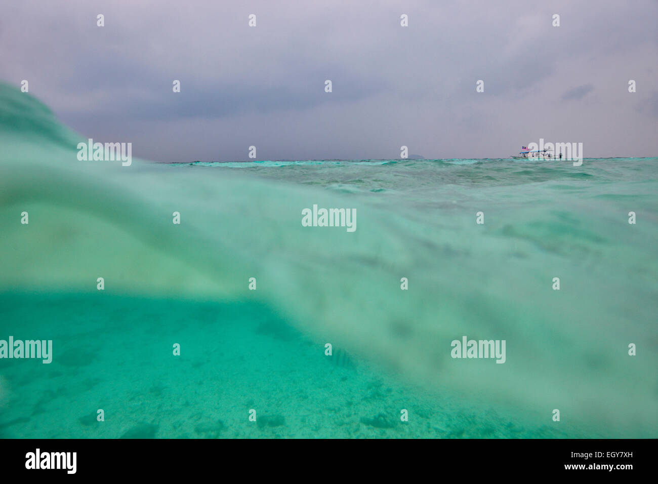 Malasia, el Mar de China Meridional, la superficie de agua Foto de stock