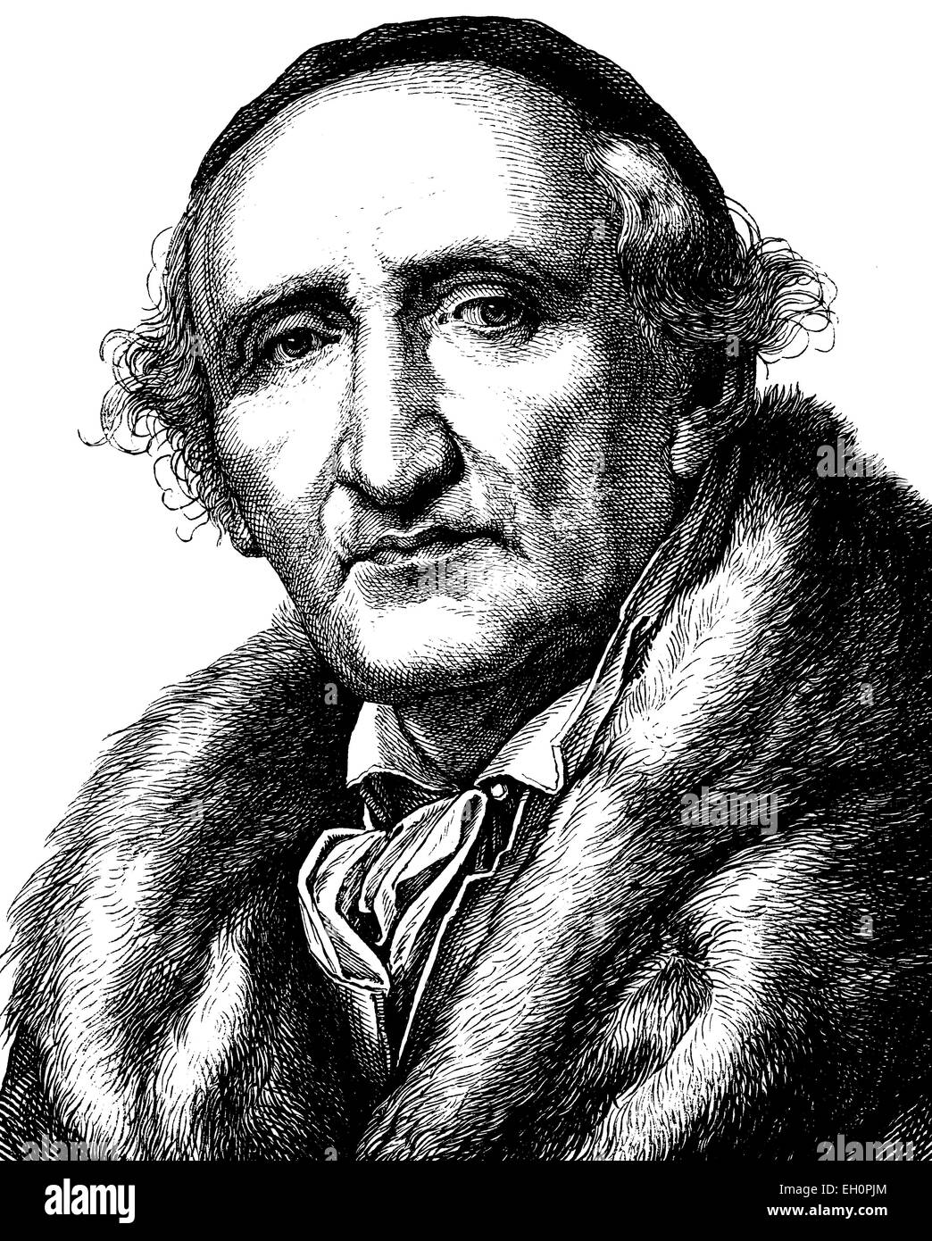 Mejora de la imagen digital de Johann Gottfried Schadow, 1764 - 1850, retrato, ilustración histórica, 1880 Foto de stock