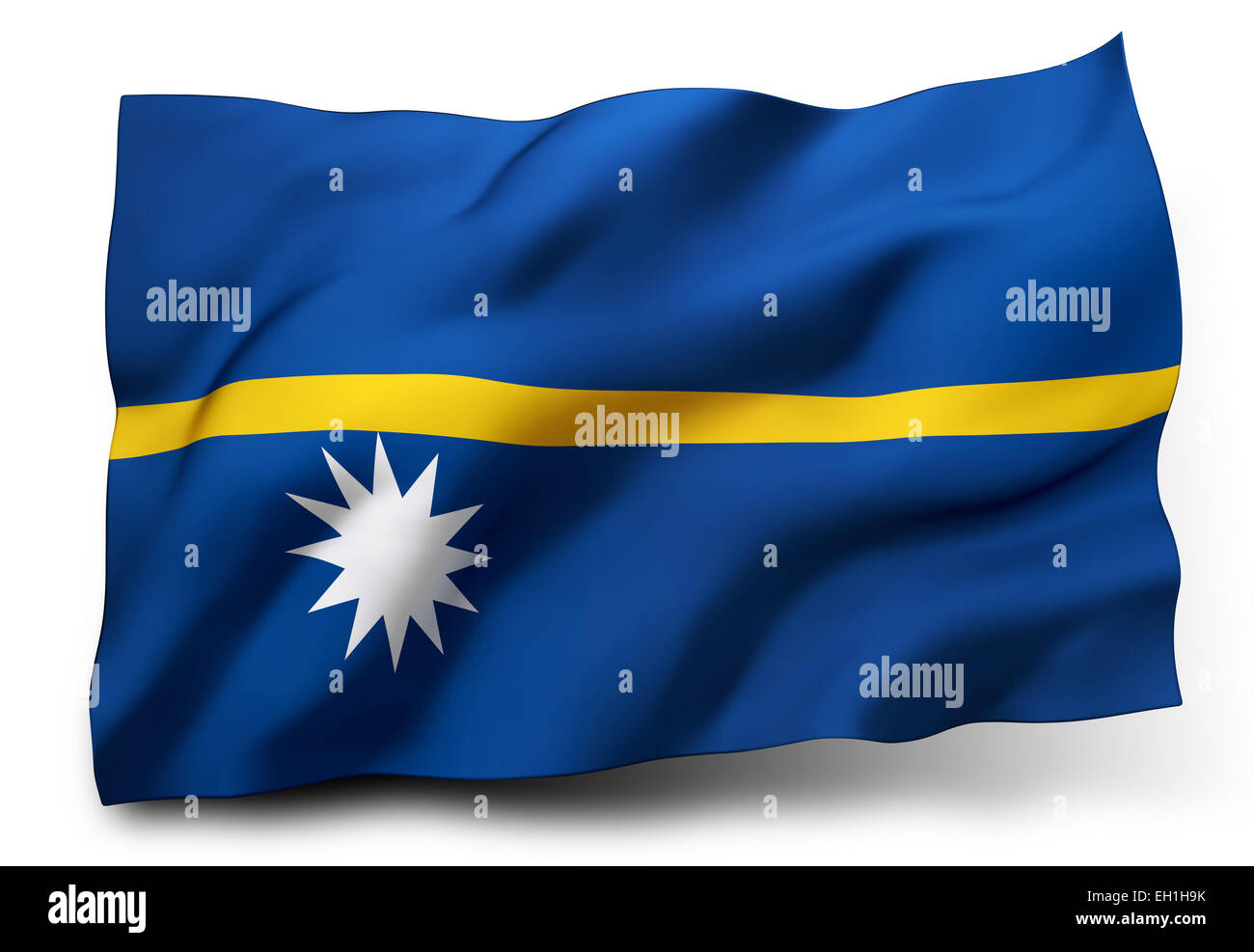 Ondeando La Bandera De Nauru Aislado Sobre Fondo Blanco Foto Imagen De Stock 79326175 Alamy