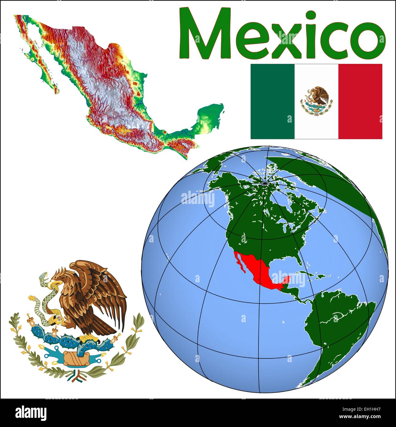 México Ubicación de globo Imagen Vector de stock - Alamy