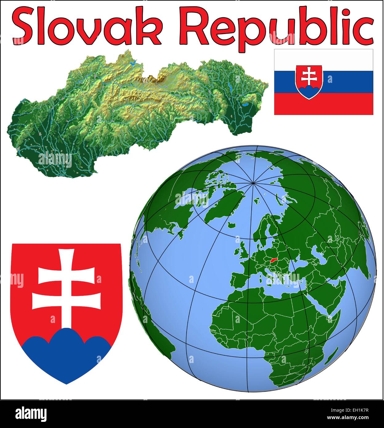 Eslovaquia Globe Ubicacion Imagen Vector De Stock Alamy