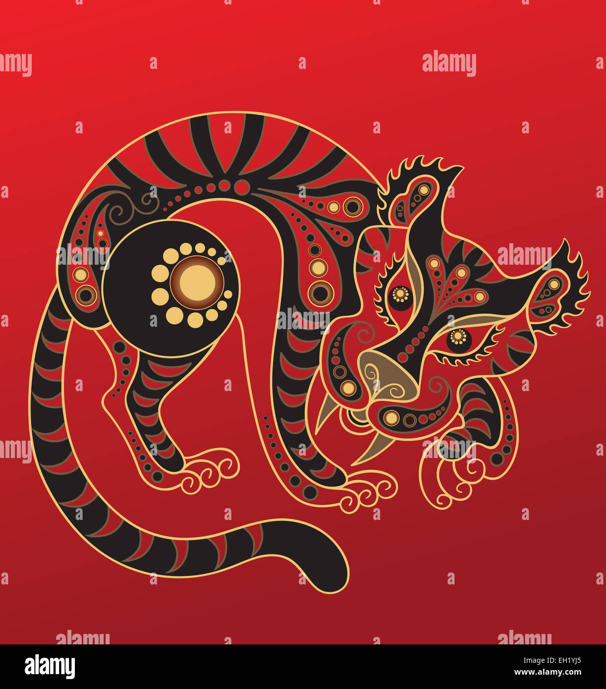 Ilustración Del Símbolo Oriental Del Tigre De 2022. Feliz Año Nuevo Chino  Calendario Lunar Animal. Elemento De Tradición Asiática. Ilustraciones svg,  vectoriales, clip art vectorizado libre de derechos. Image 169399382