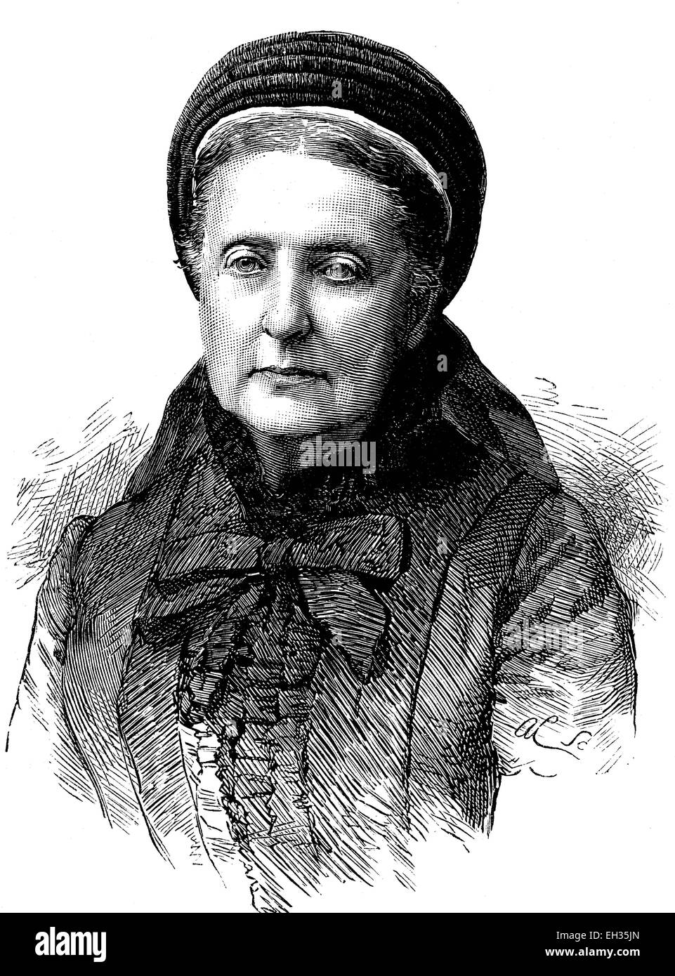 La princesa Clementina de Sajonia-coburgo, Clementina d'Orleans, 1817-1907, Princesa de Francia, xilografía, grabado histórico, 1880 Foto de stock