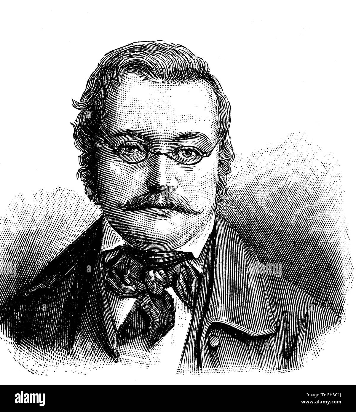 Gottlieb Baron de Thon-Dittmer, 1802 - 1853, político alemán, el grabado en madera, alrededor del año 1880 Foto de stock