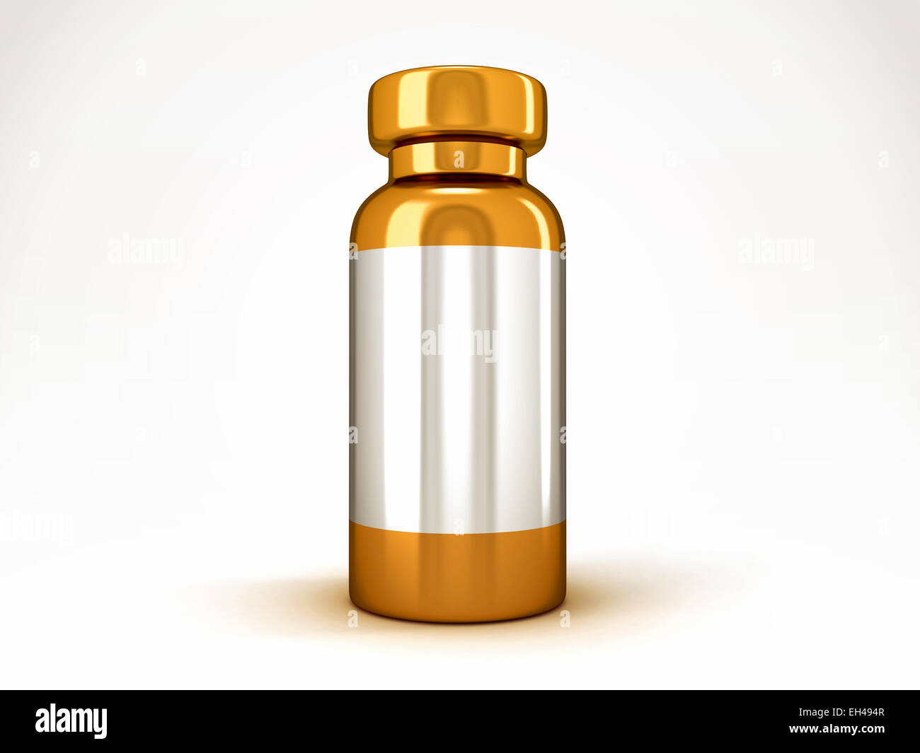 Medicina: Golden medical ampolla sobre fondo blanco. Foto de stock