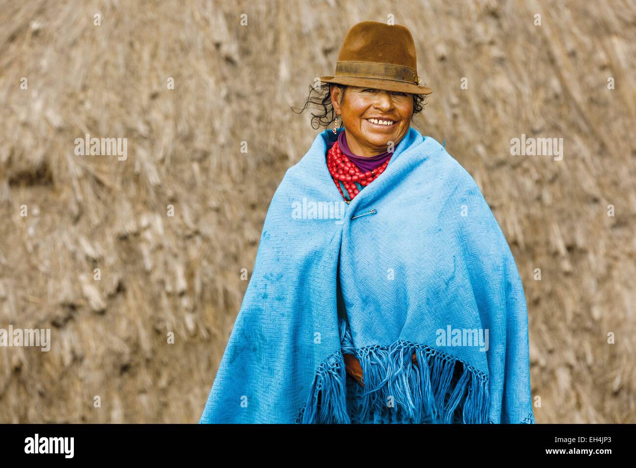 Ecuador, Cotopaxi, Tigua, retrato de un campesino Ecuatoriano Foto de stock