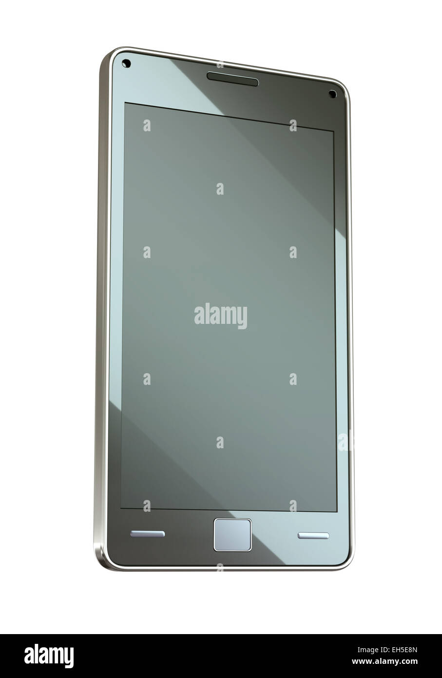 Celular o teléfono inteligente con pantalla táctil aislado en blanco Foto de stock