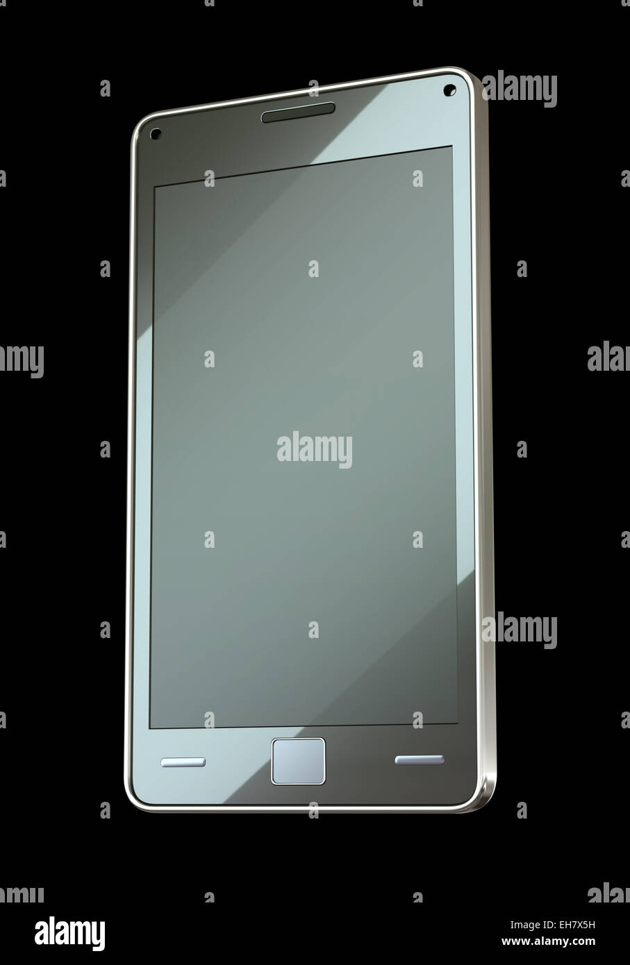 Vista frontal del teléfono inteligente con pantalla táctil (personalizado creado y prestados) Foto de stock