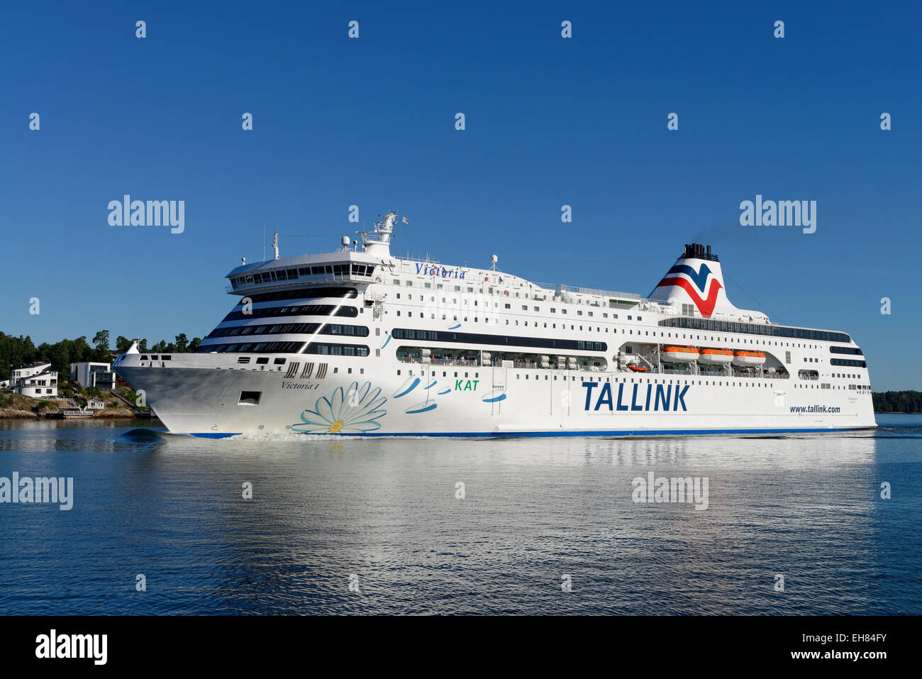 Tallink ferry, el Mar Báltico, cerca de Estocolmo, Suecia Foto de stock
