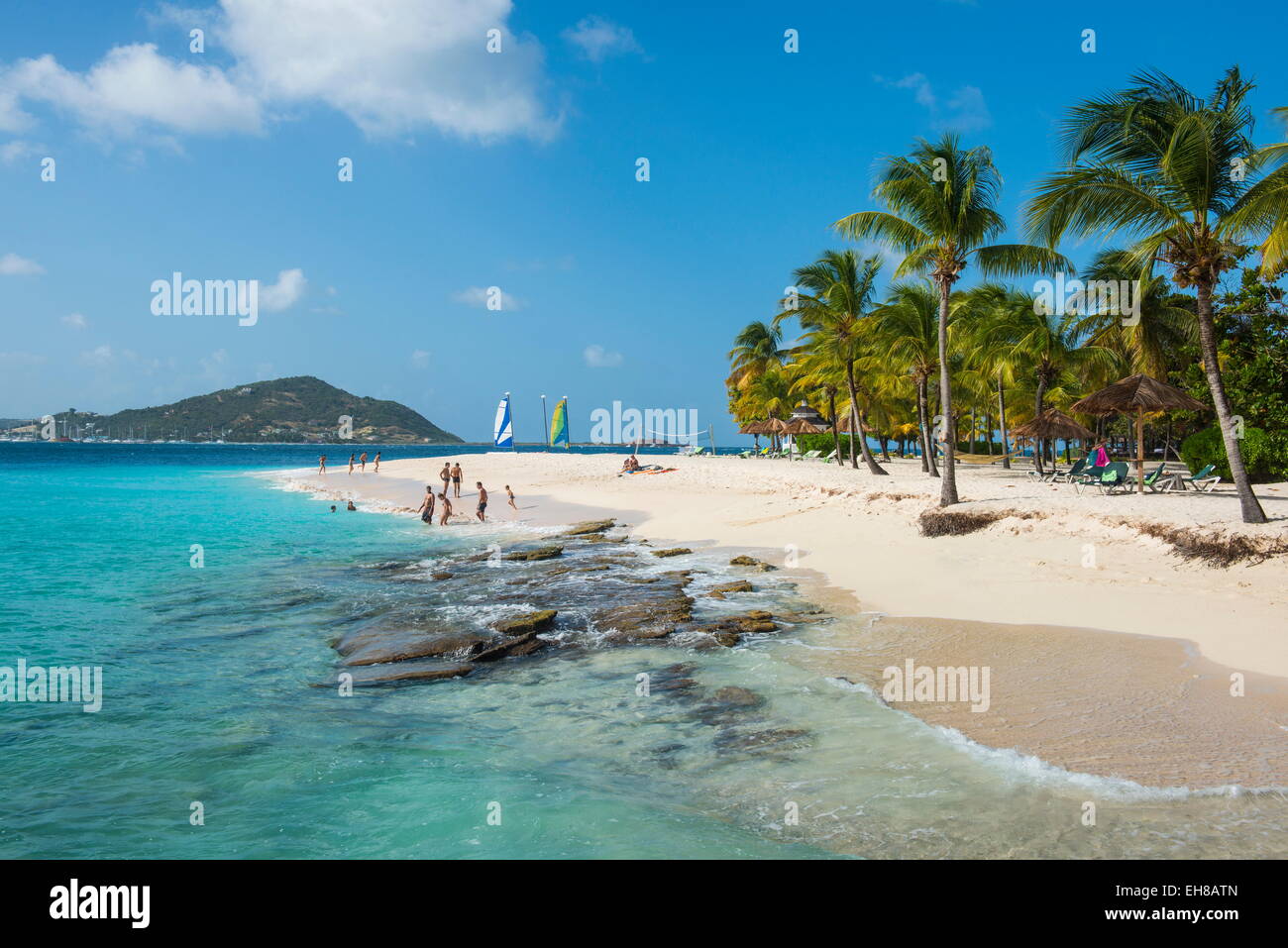 Palm Island, Las Granadinas, San Vicente y las Granadinas, Islas de Barlovento, Antillas, Caribe, América Central Foto de stock