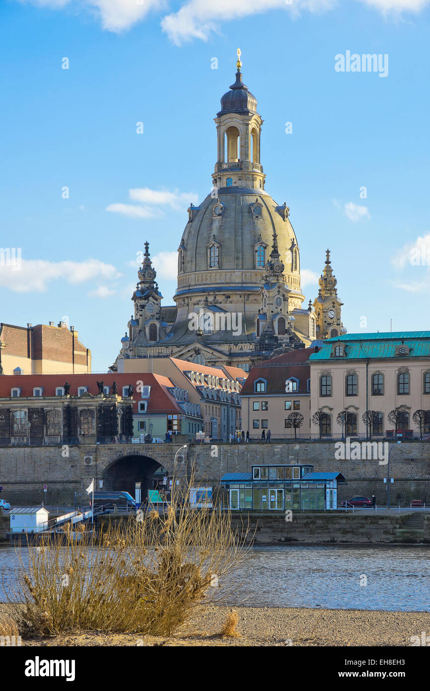 Iglesia Frauenkirche, Dresde, Sajonia, Alemania. Foto de stock