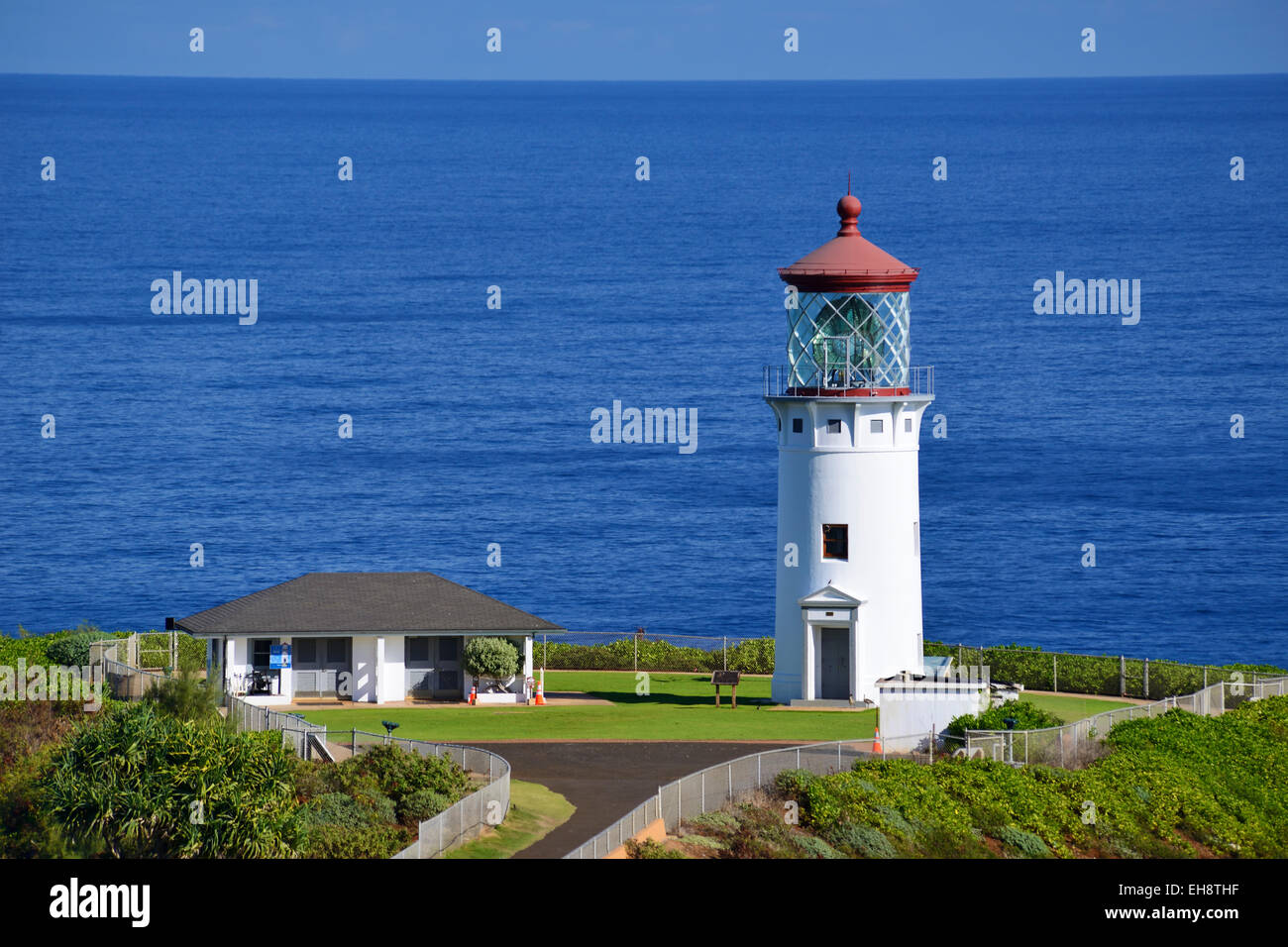 El Kilauea Lighthouse y el Refugio Nacional de Vida Silvestre en el Kilauea Point, Kauai, Hawaii, EE.UU. Foto de stock