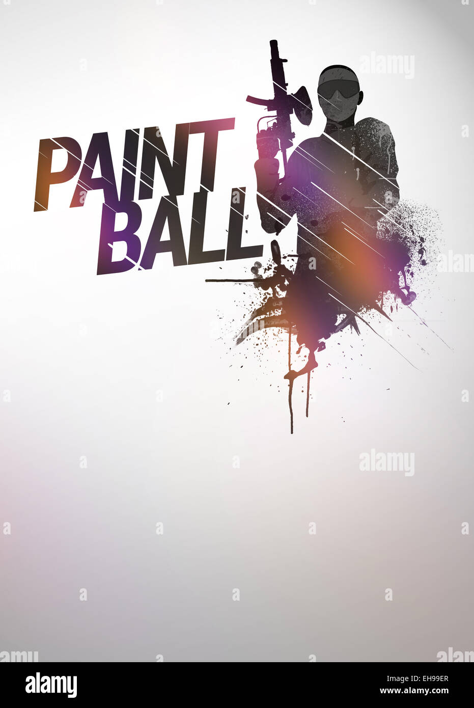 Resumen paintball o airsoft juego invitación anuncio fondo con espacio