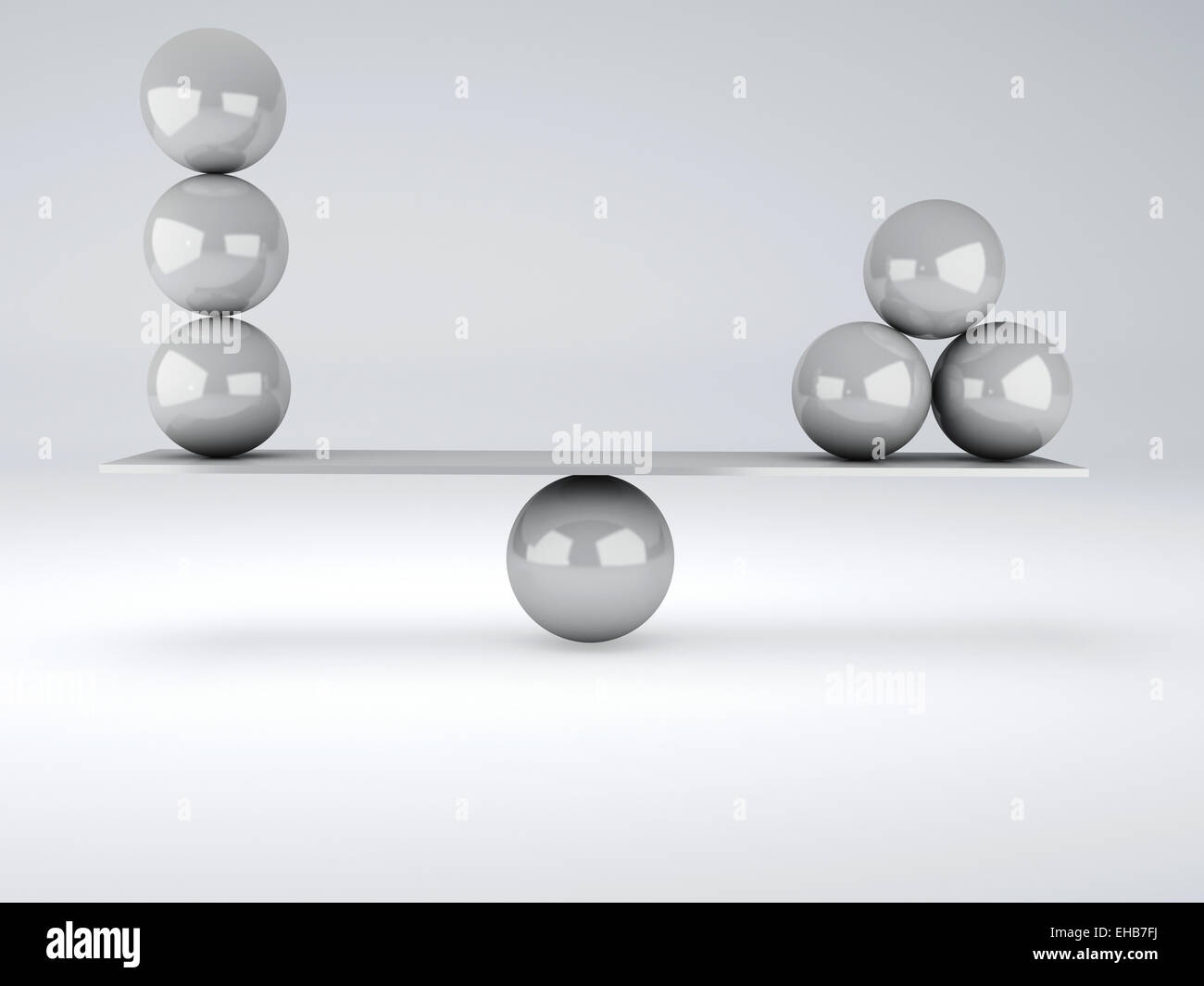 Esfera blanca en equilibrio. Concepto de equilibrio Foto de stock