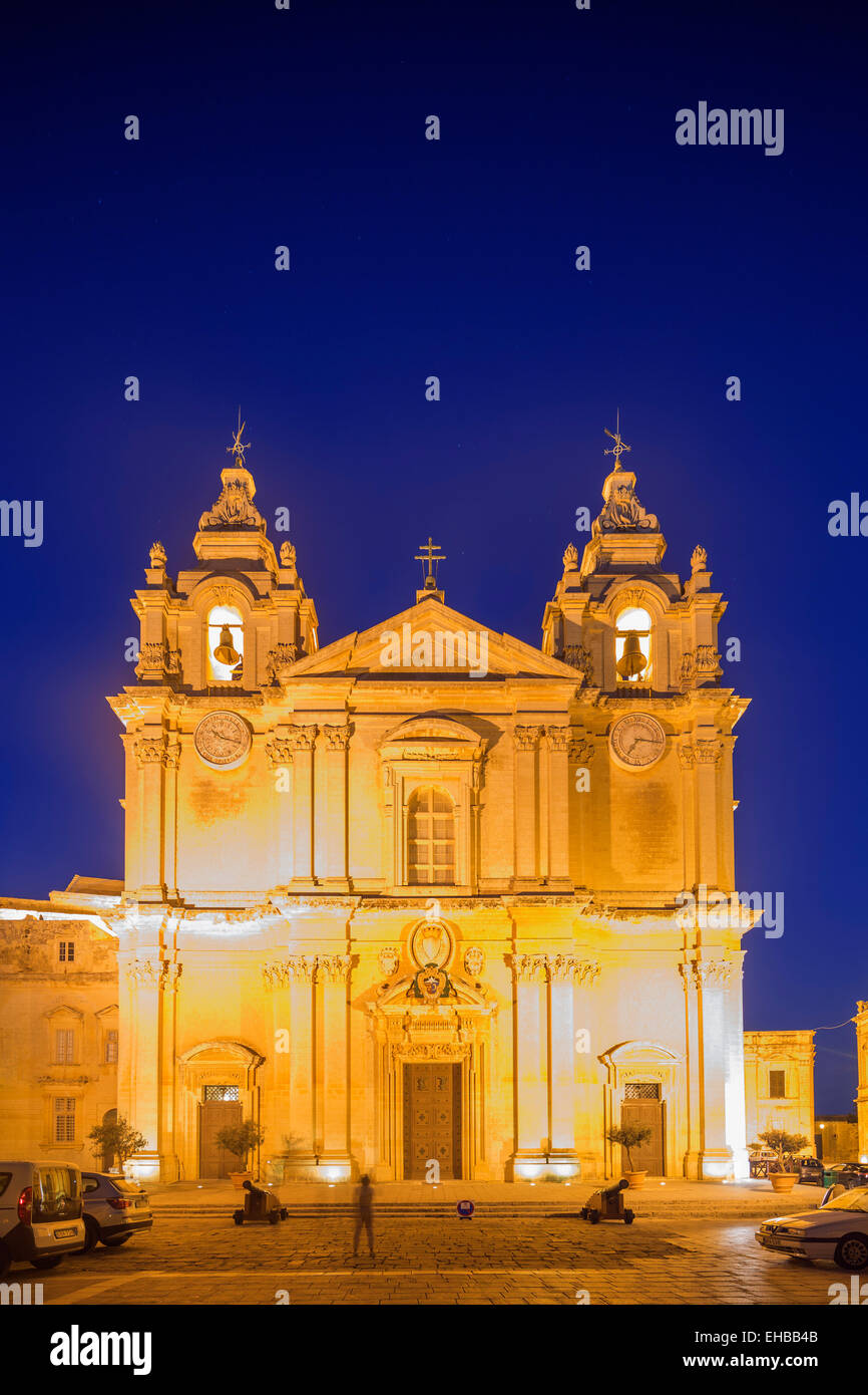 La Europa del Mediterráneo, Malta, Mdina, la Catedral de San Pablo Foto de stock