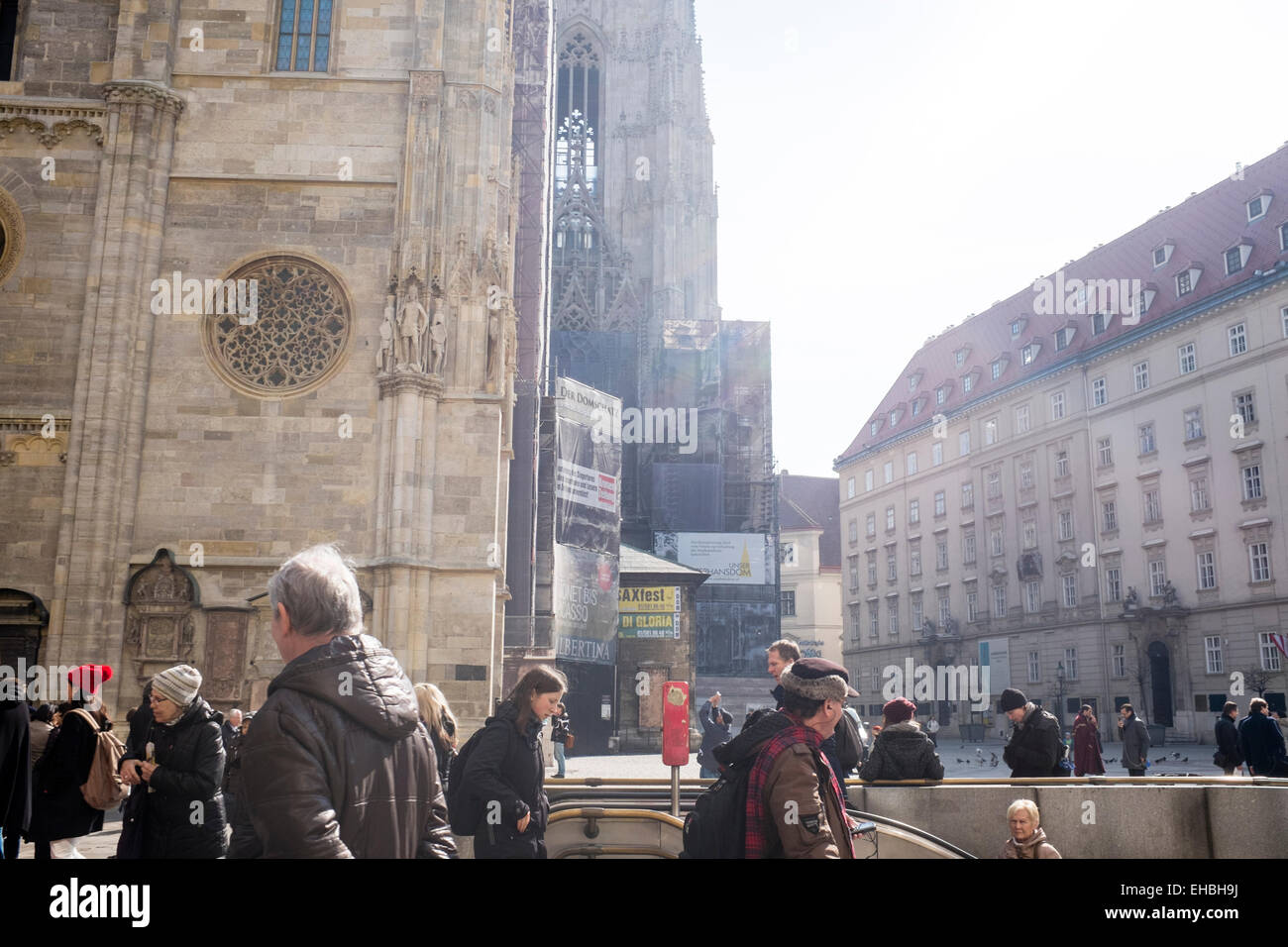 Stephansplatz, Viena en un día sunnt Foto de stock